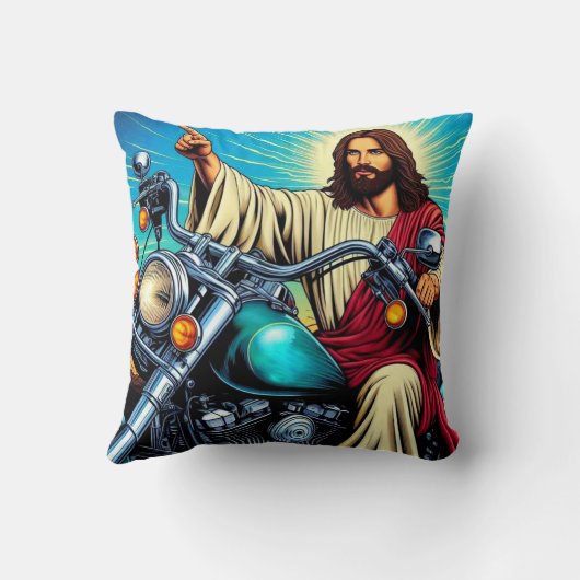 Jezus op een fietskussen! kussen (Achterkant)