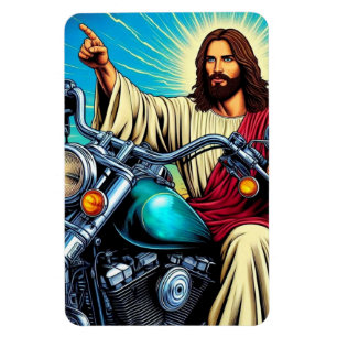 Jezus op een fietsmagneet! magneet