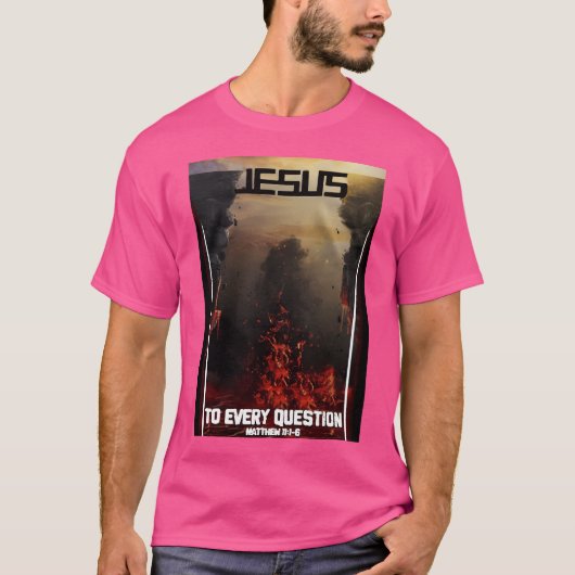 Jezus op elke vraag t-shirt (Voorkant)