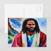 Jezus op het Briefkaart van de Waterverf van de be (Voorkant / Achterkant)