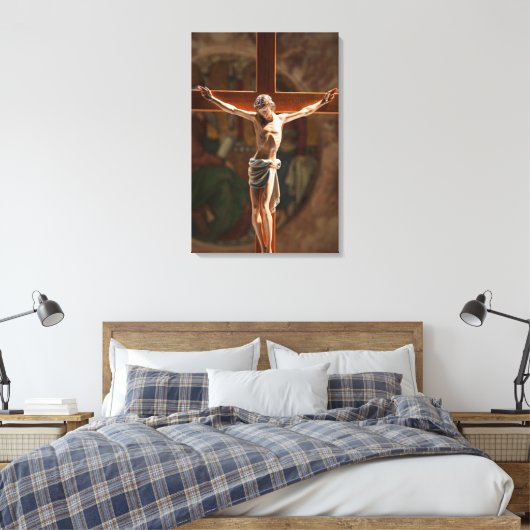 Jezus op het kruis Verpakt Canvas Afdruk (Insitu (Slaapkamer))