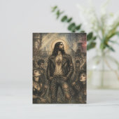 Jezus op het Punk Rock Goth-feest Briefkaart (Staand voorkant)