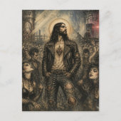 Jezus op het Punk Rock Goth-feest Briefkaart (Voorkant)