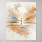 Jezus op het water - Waterverf Poster (Voorkant)