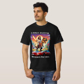Jezus op Trex vs elektrische auto T-shirt (Voorkant volledig)