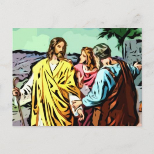 Jezus op weg naar Emmaus Briefkaart (Voorkant)