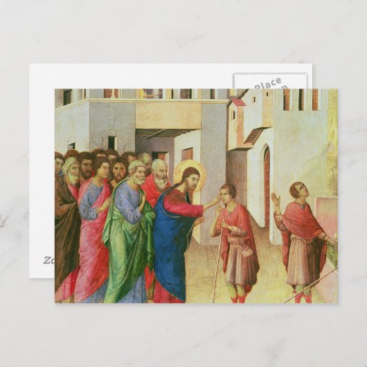 Jezus opent de ogen van een Man, geblindeerd, 1311 Briefkaart (Voorkant / Achterkant)