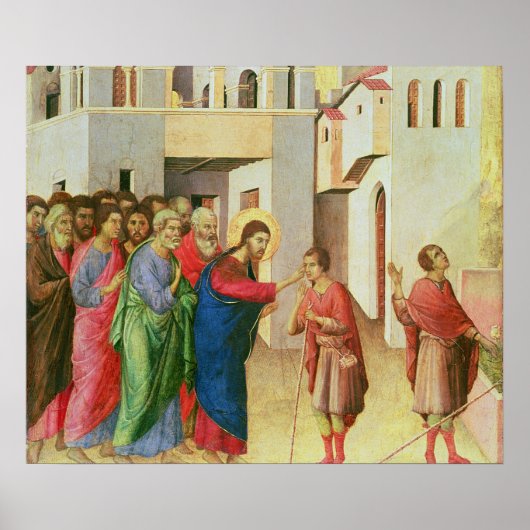 Jezus opent de ogen van een Man, geblindeerd, 1311 Poster (Voorkant)