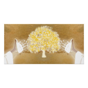 Jezus opent wapennagels in handenboom perfect poster