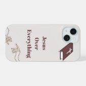 "Jezus over alles" iPhone 15 telefoonhoesje Case (Achterkant horizontaal)