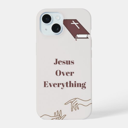 "Jezus over alles" iPhone 15 telefoonhoesje Case (Achterkant)
