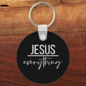 Jezus over alles Religieuze Christelijke Christus  Sleutelhanger (Voorkant)