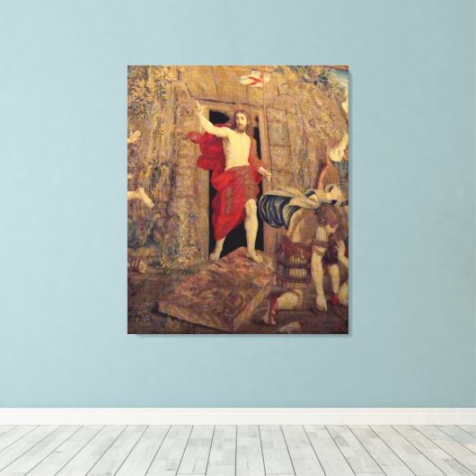 Jezus over de herrijzingsbuik in het Vaticaan Canvas Afdruk (Insitu (Houten vloer))