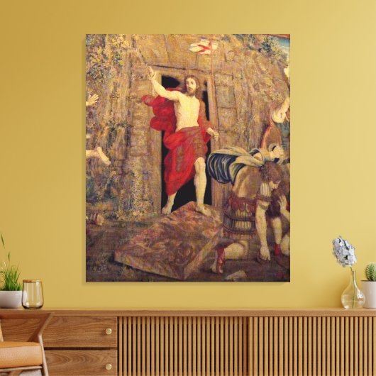 Jezus over de herrijzingsbuik in het Vaticaan Canvas Afdruk (Insitu (Woonkamer))