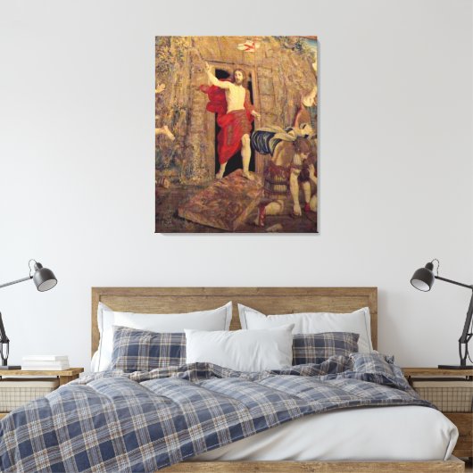 Jezus over de herrijzingsbuik in het Vaticaan Canvas Afdruk (Insitu (Slaapkamer))
