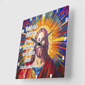 Jezus: Overwinning, Glas in lood Vierkante Klok (Hoek)