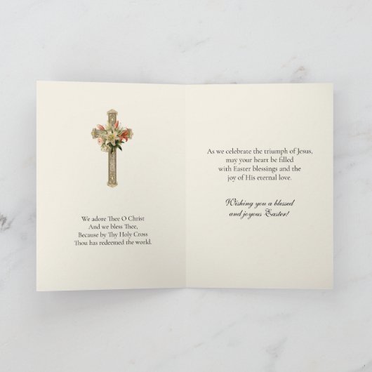 Jezus Pasen Opstanding Gebed Schrift Feestdagen Kaart (Binnen)