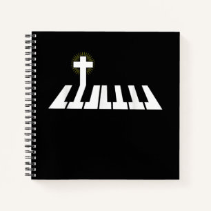 Jezus  Piano Cross Christelijke Jezus Faith Notitieboek