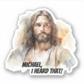  Jezus-portret - dat hoorde ik Sticker (Voorkant)
