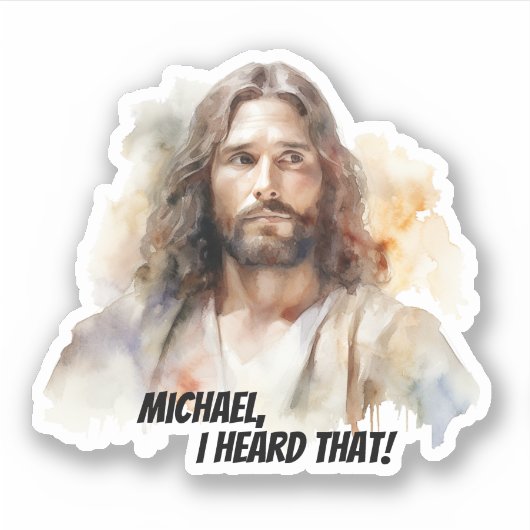  Jezus-portret - dat hoorde ik Sticker (Voorkant)