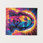 Jezus portret in Neon Bold stijl Wandkleed (Voorkant (horizontaal))