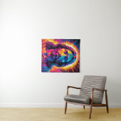 Jezus portret in Neon Bold stijl Wandkleed (In Situ (horizontaal))