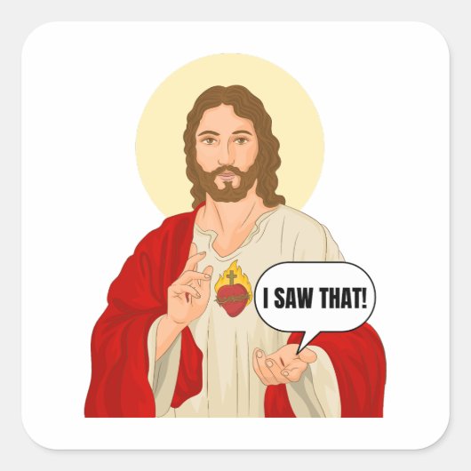 Jezus portret sticker - Ik zag die Religieuze gave (Voorkant)