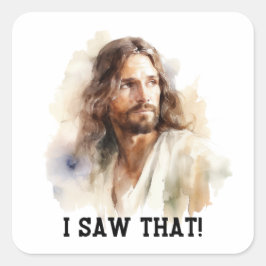 Jezus portret sticker - Ik zag die Religieuze gave