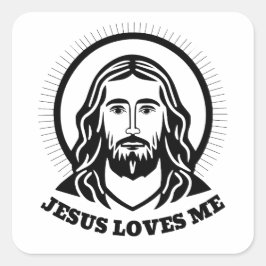 Jezus portret sticker - Jesus houdt van mij