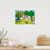 Jezus Poster voor Kinderkerk en Creche (Keuken)