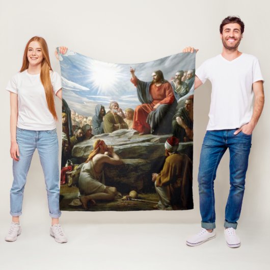Jezus, preek op de berg, fleece deken (In situ)