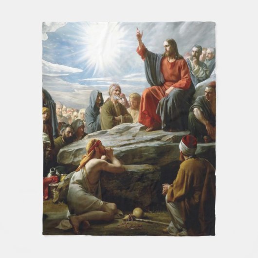 Jezus, preek op de berg, fleece deken (Voorkant)