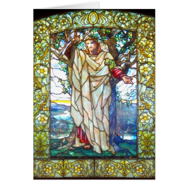 Jezus preek op de berg - Glas in lood (Voorkant)