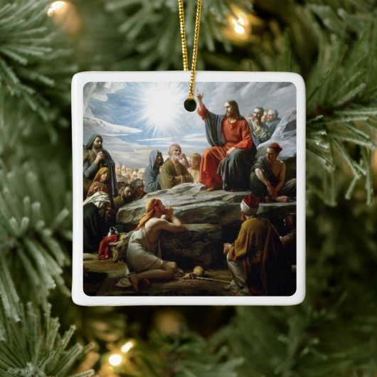 Jezus, preek op de berg, keramisch ornament (Boom)