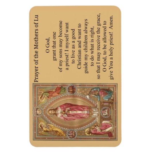 Jezus priester gastheer engelen gebed magneet (Verticaal)