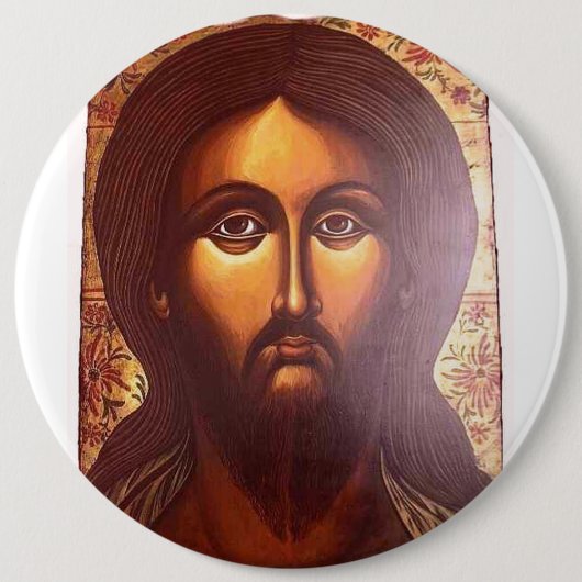 Jezus Profiel Ronde Button 6,0 Cm (Voorkant)