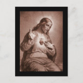 Jezus raakt zijn hart aan briefkaart (Voorkant)