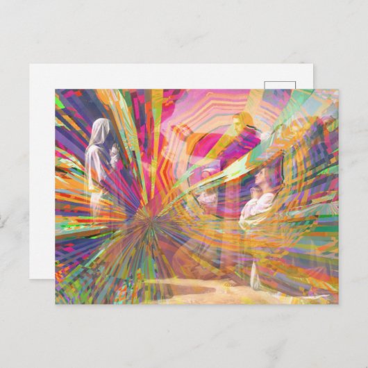 Jezus Raise Lazarus uit de dode neonpaaspop Briefkaart (Voorkant / Achterkant)