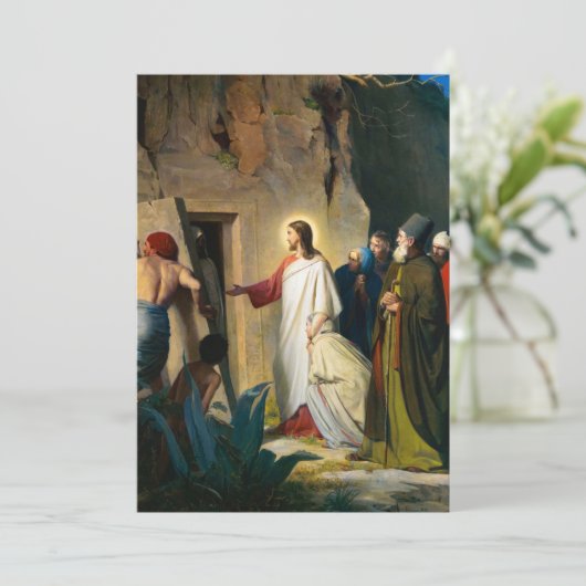 Jezus Raising Lazarus door Carl Bloch Bedankkaart (Staand voorkant)
