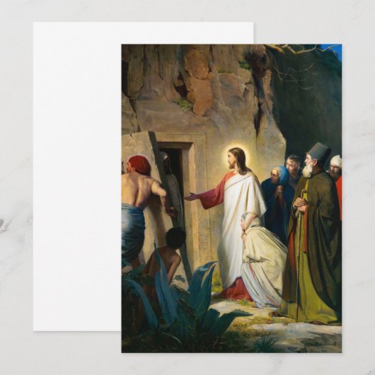 Jezus Raising Lazarus door Carl Bloch Bedankkaart (Voorkant / Achterkant)