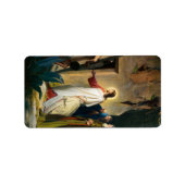 Jezus Raising Lazarus door Carl Bloch Etiket (Voorkant)