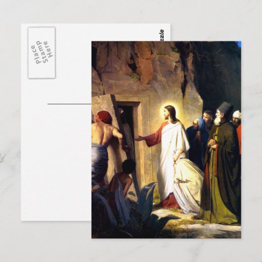 Jezus Raising Lazarus van de dood Briefkaart (Voorkant / Achterkant)