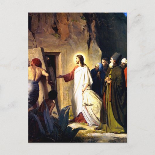 Jezus Raising Lazarus van de dood Briefkaart (Voorkant)
