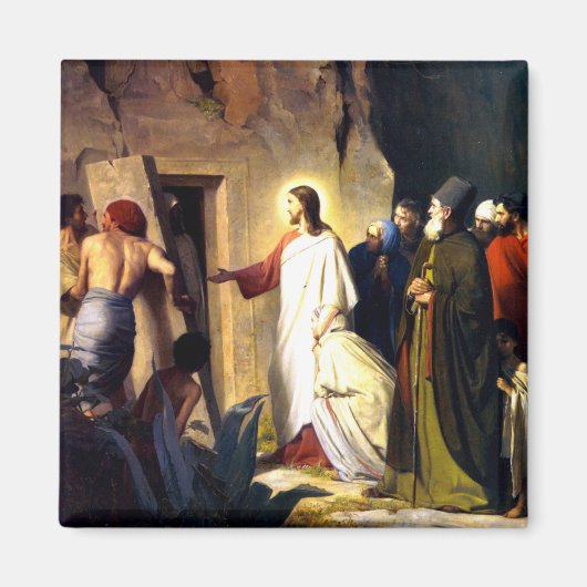 Jezus Raising Lazarus van de dood Magneet (Voorkant)