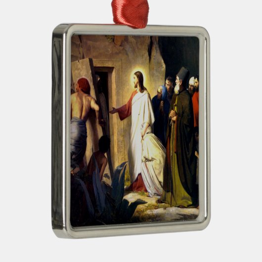 Jezus Raising Lazarus van de dood Metalen Ornament (Rechts)