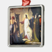 Jezus Raising Lazarus van de dood Metalen Ornament (Links)