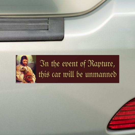 Jezus rapture dinosaur bumpersticker (Op auto)