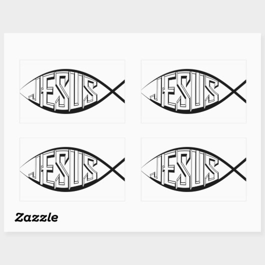 Jezus Rechthoekige Sticker (Vel)