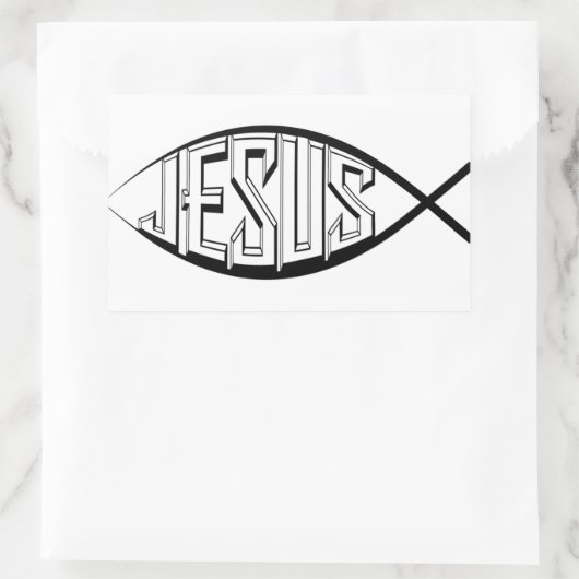 Jezus Rechthoekige Sticker (Tas)