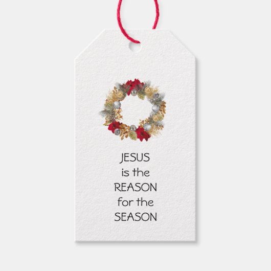 JEZUS REDEN SEIZOEN | Feestelijke krans | KERSTMIS Cadeaulabel (Voorkant)